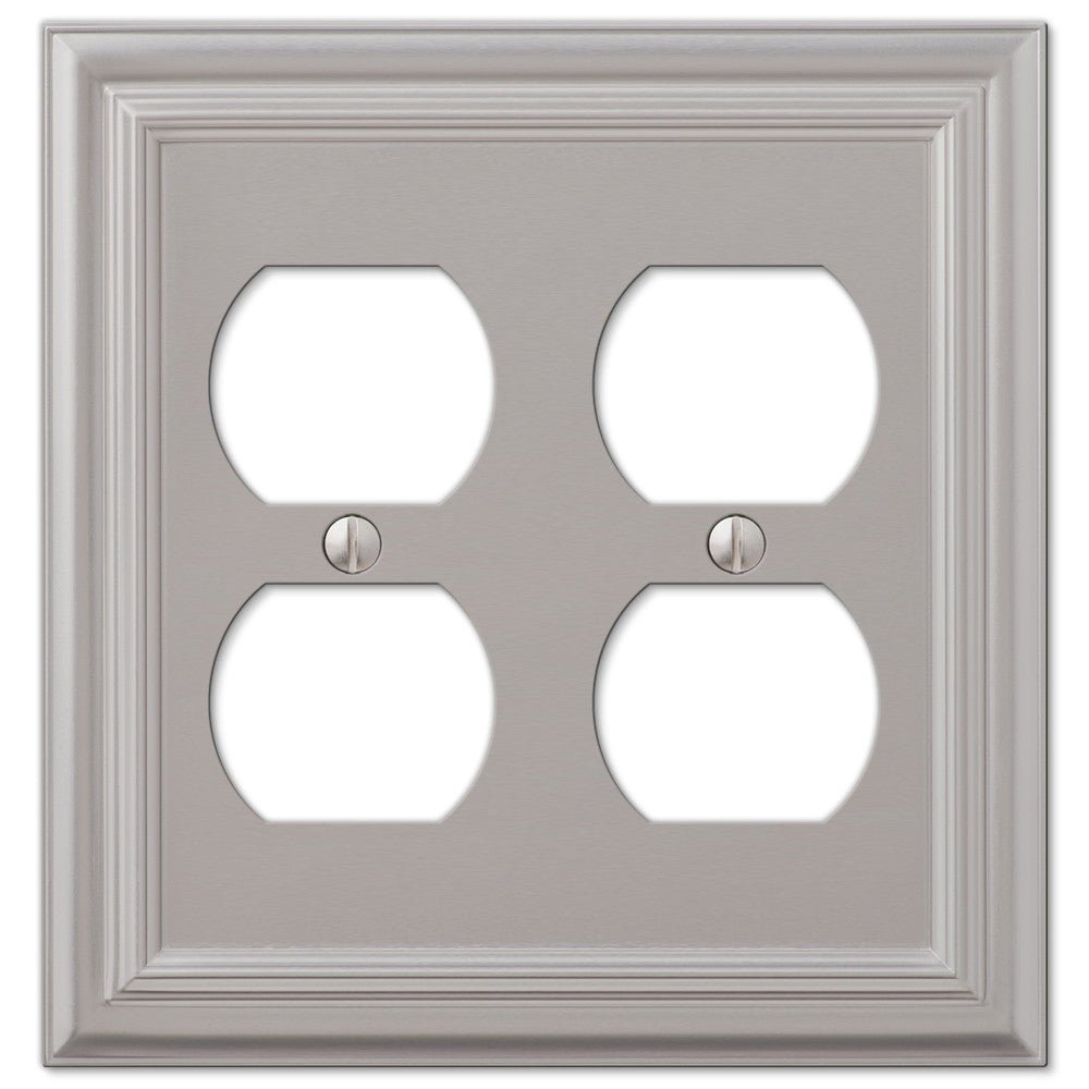 Placa de pared dúplex de fundición de níquel satinado continental