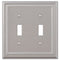 Placa de pared con 2 palancas de fundición de níquel satinado continental
