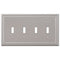 Placa de pared con 4 palancas de fundición de níquel satinado continental