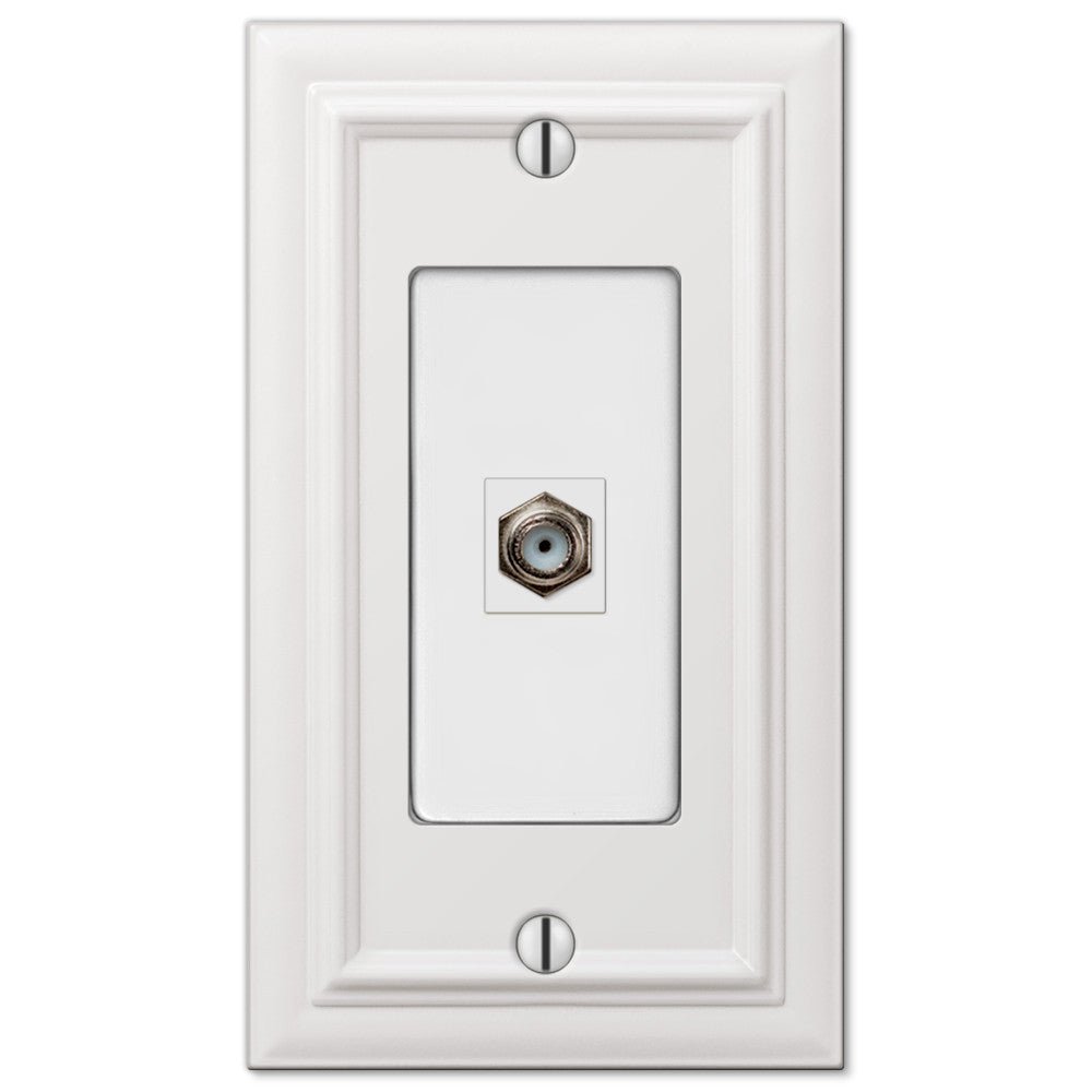 Placa de pared con conector para cable, de fundición blanca continental, 1 unidad