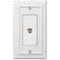 Placa de pared con toma de teléfono de color blanco continental
