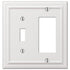 Placa de pared con 1 interruptor y 1 interruptor basculante de fundición blanca continental