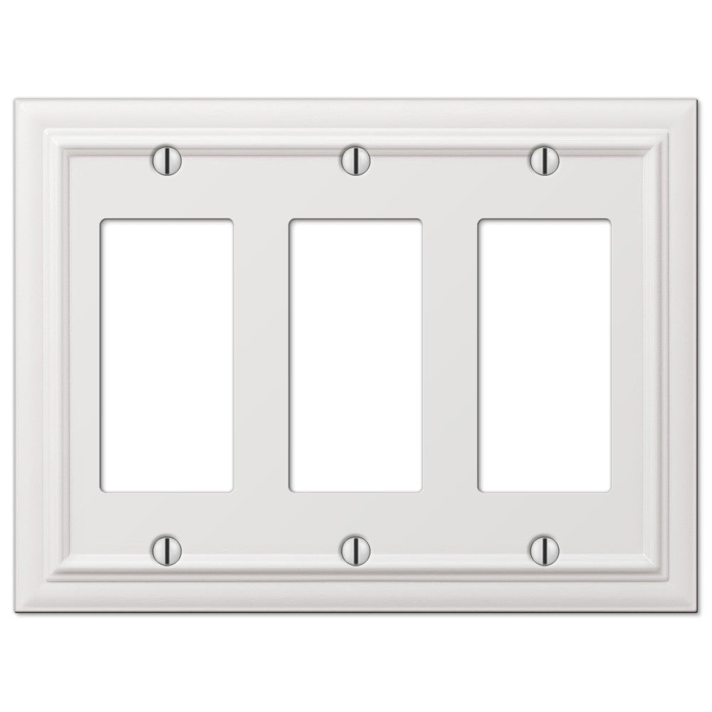Placa de pared de 3 balancines de fundición blanca continental