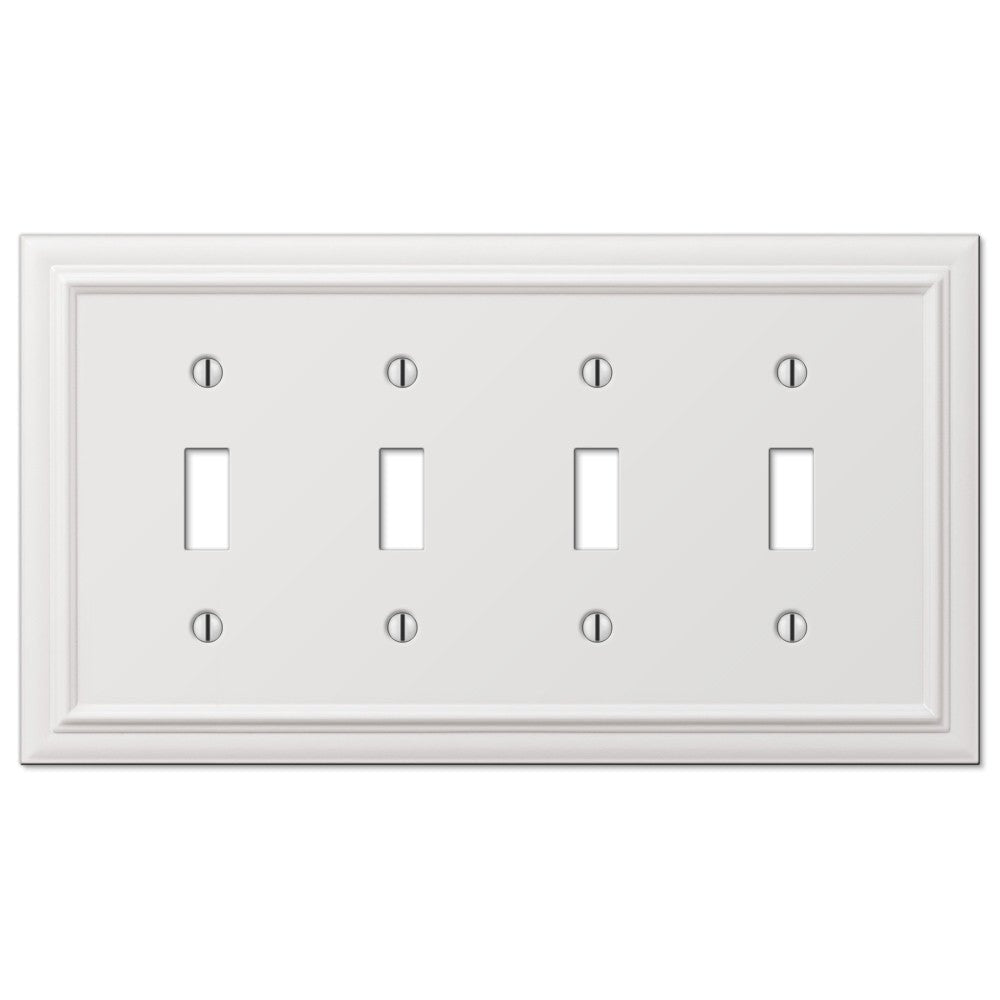 Placa de pared de 4 palancas de fundición blanca continental