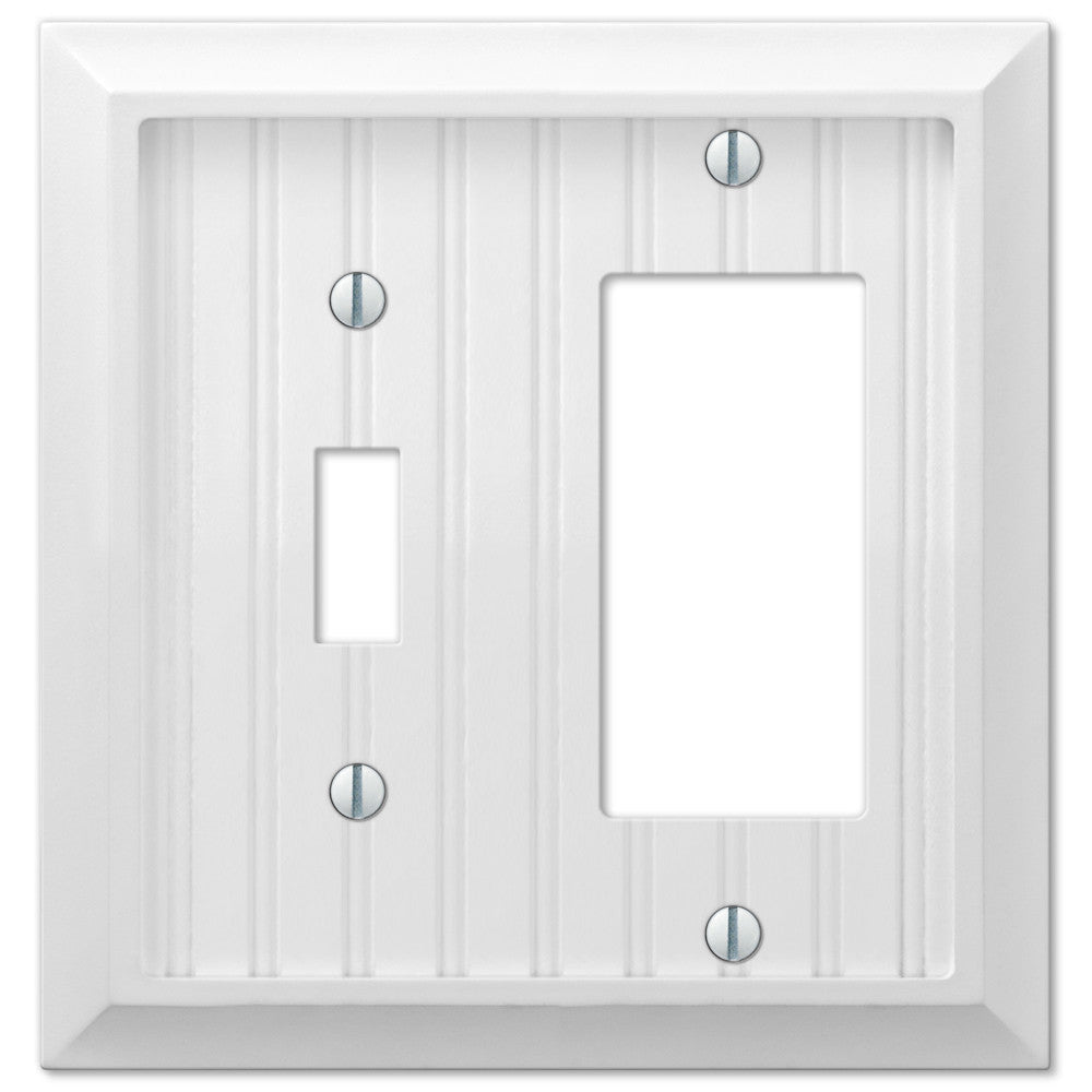 Placa de pared compuesta Cottage White: 1 palanca y 1 balancín