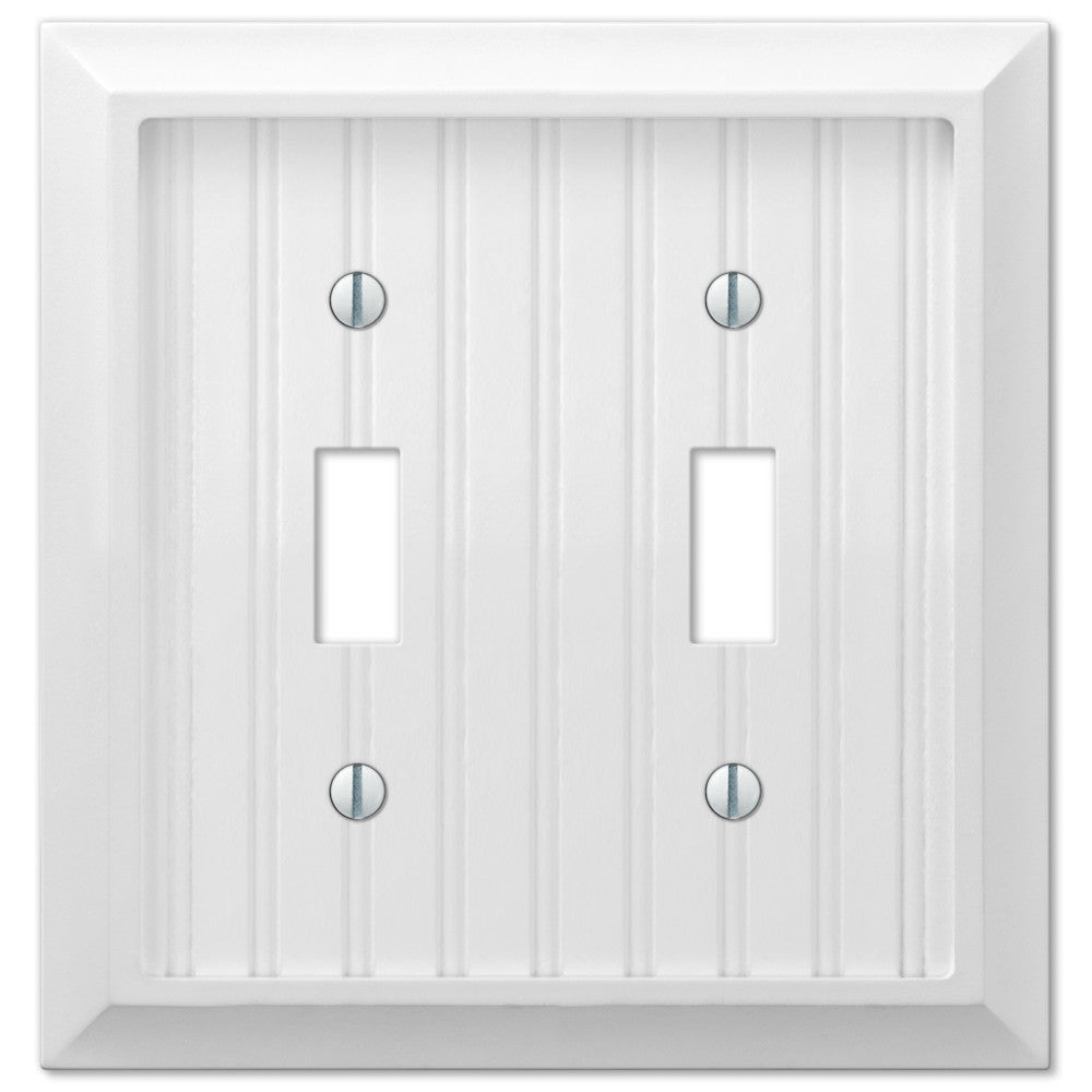 Placa de pared de 2 palancas de composite blanco Cottage