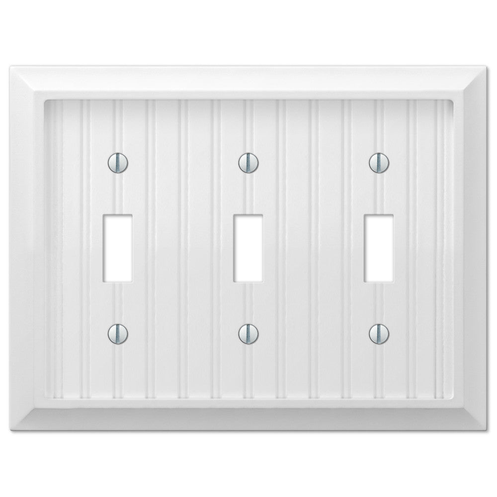 Placa de pared de 3 botones compuesta en color blanco Cottage