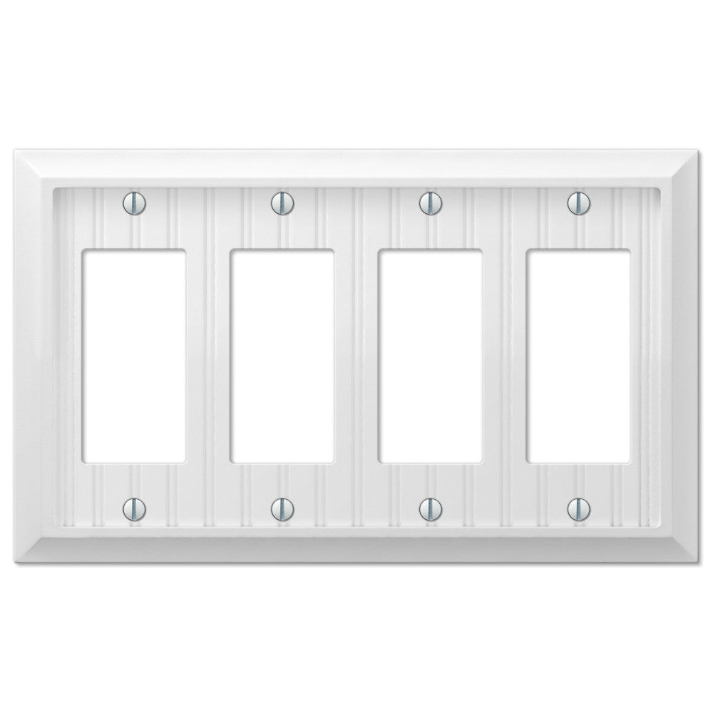 Placa de pared de 4 balancines de composite blanco Cottage