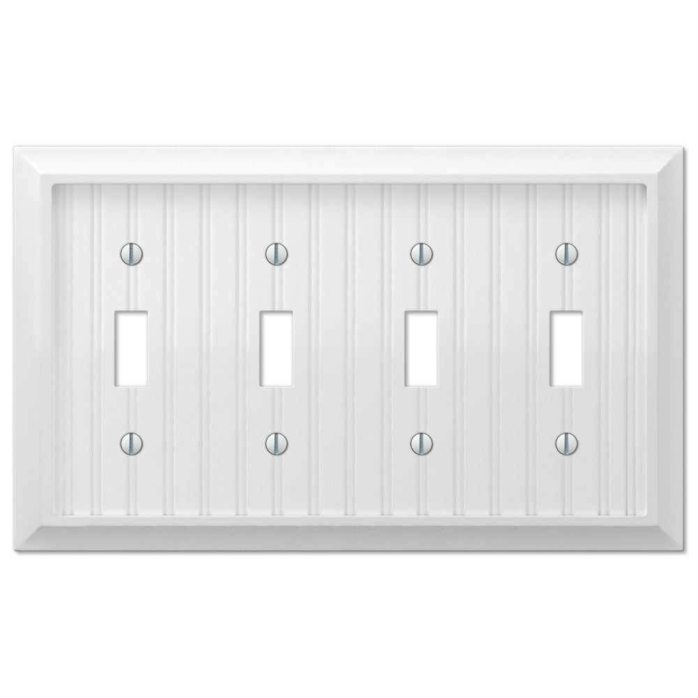Placa de pared de 4 palancas compuesta de color blanco Cottage