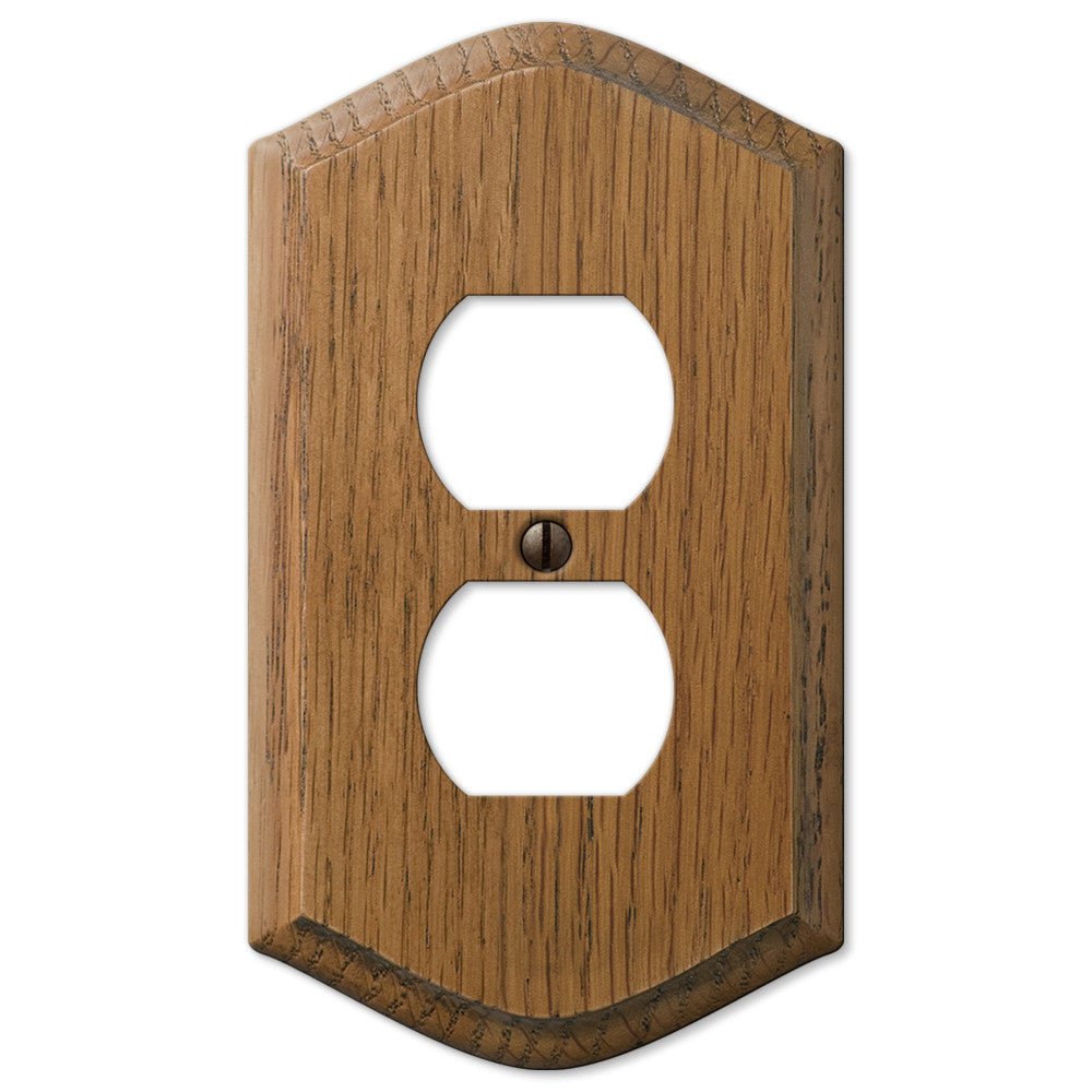 Placa de pared dúplex de madera de roble mediano estilo campestre
