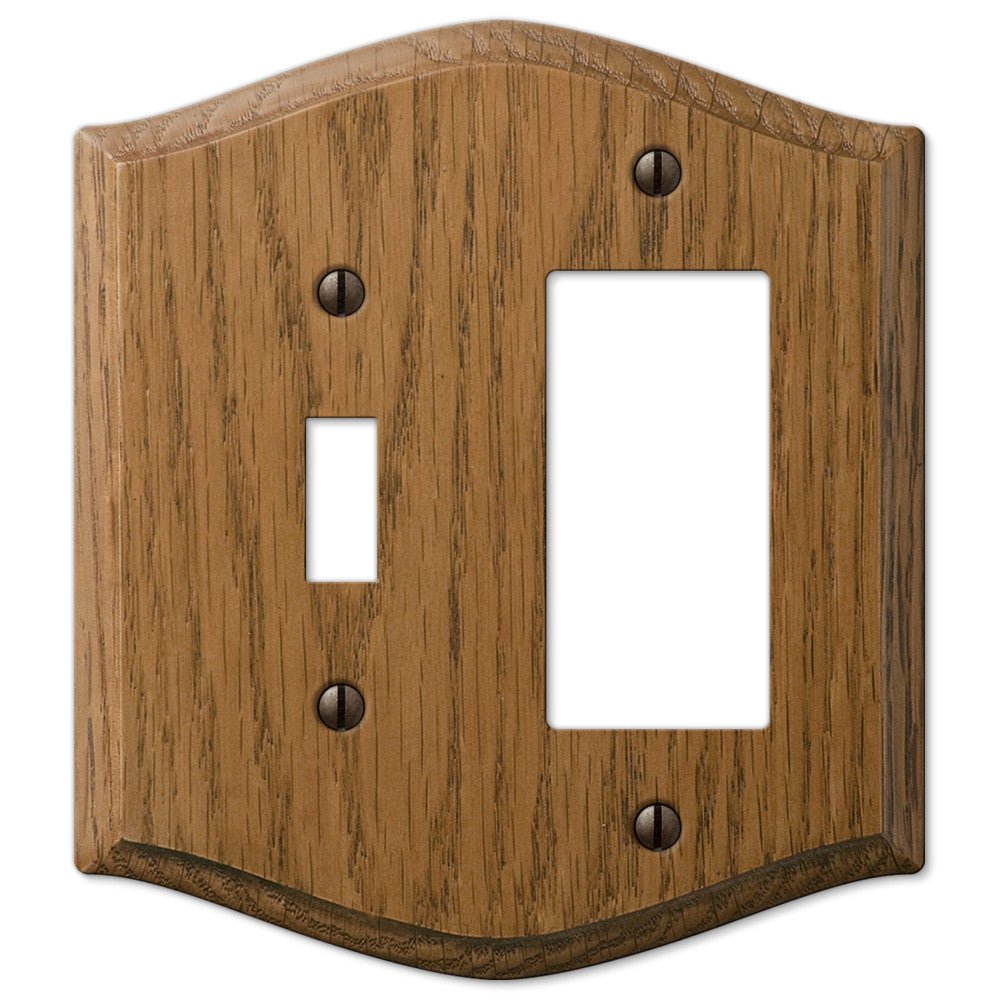 Placa de pared de madera de roble medio estilo campestre: 1 palanca/1 balancín