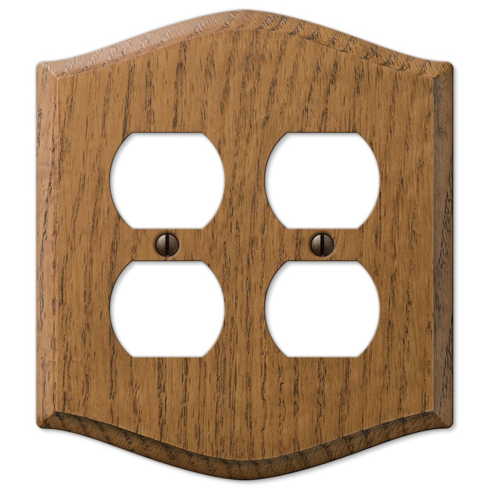 Placa de pared de madera de roble medio estilo campestre - 2 dúplex