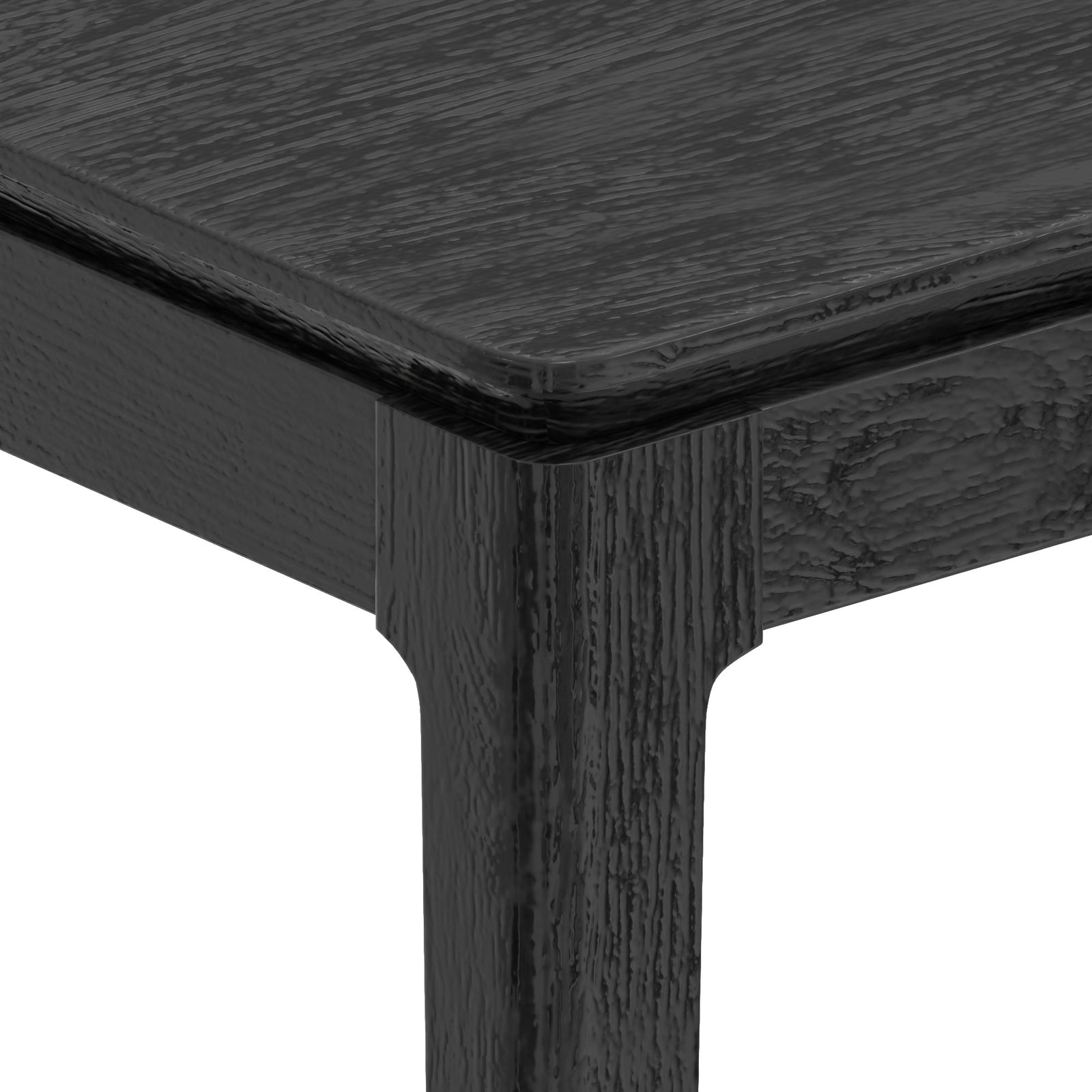 Mesa de comedor rectangular Cove, color negro vintage