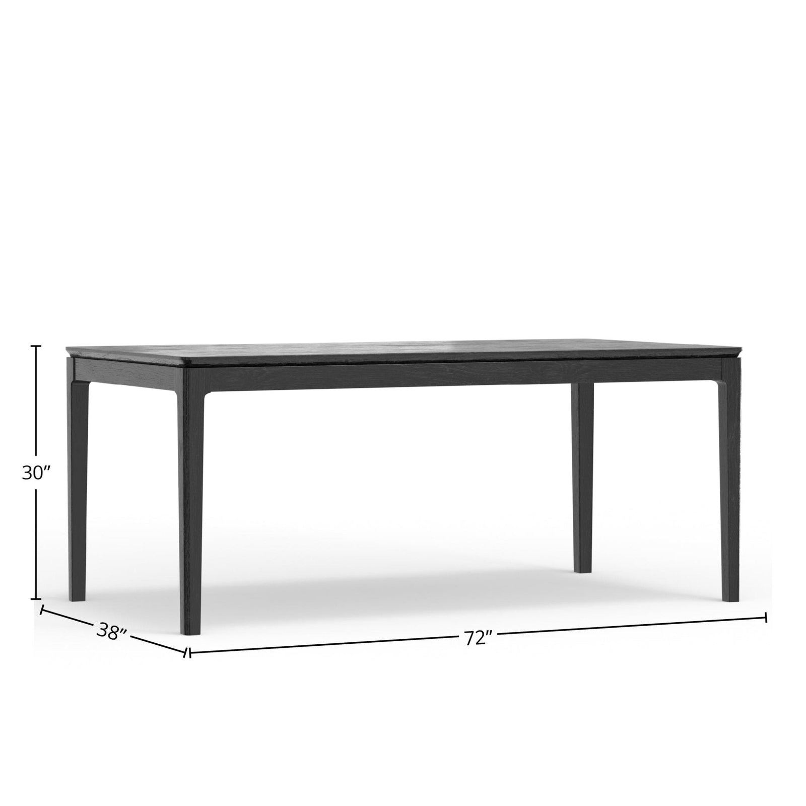 Mesa de comedor rectangular Cove, color negro vintage