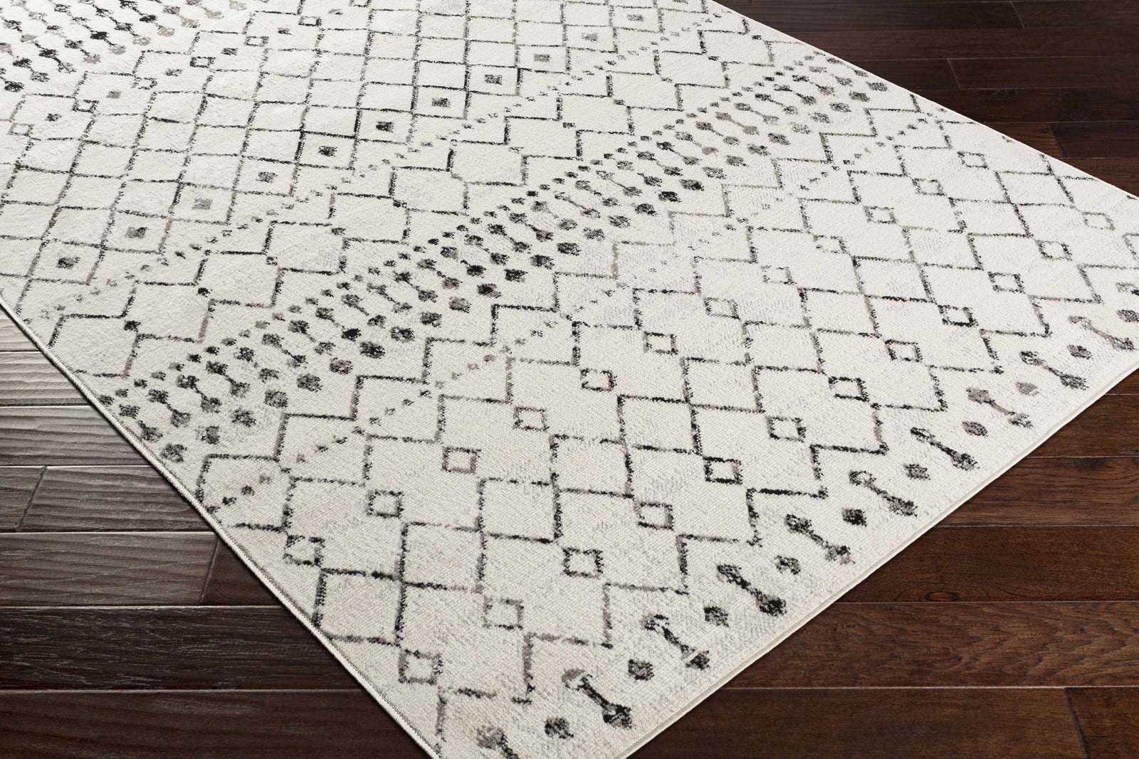 Alfombra marroquí escandinava con enrejado