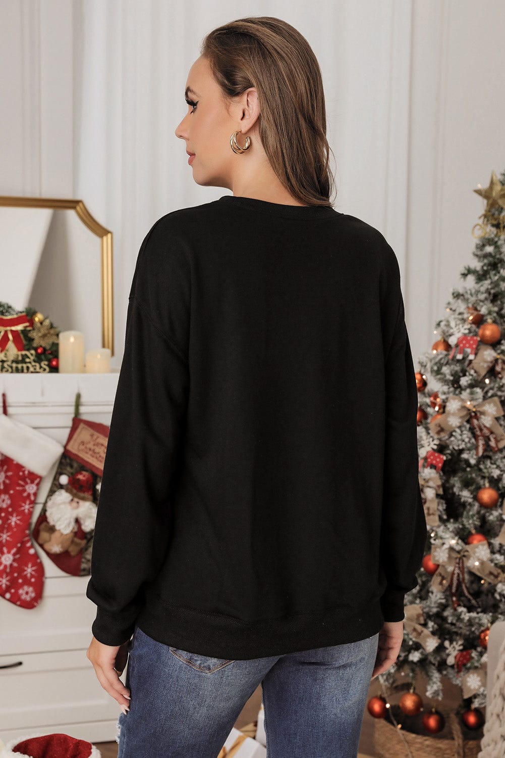 Cozy Black Snowman Christmas Sweater