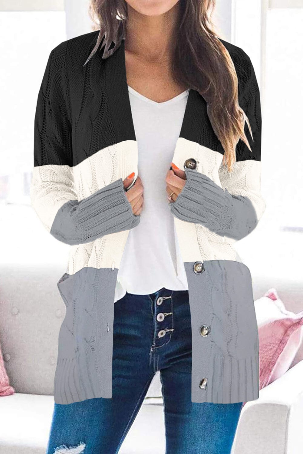 Versatile Cable Knit Cardigan