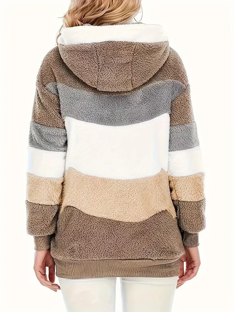 Drawstring Hooded Fleece Jacket