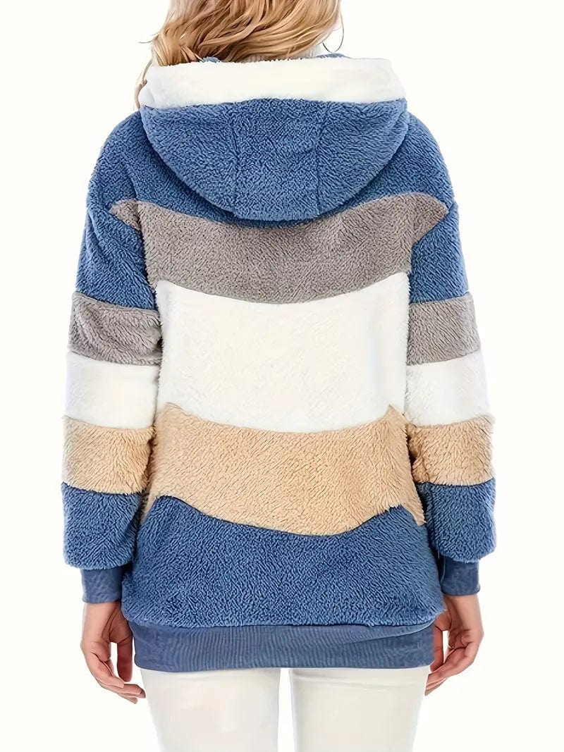 Drawstring Hooded Fleece Jacket
