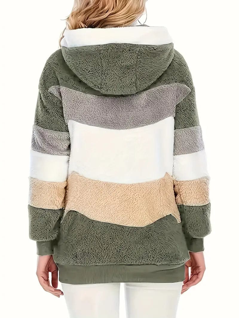 Drawstring Hooded Fleece Jacket