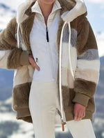 Drawstring Hooded Fleece Jacket