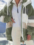Drawstring Hooded Fleece Jacket