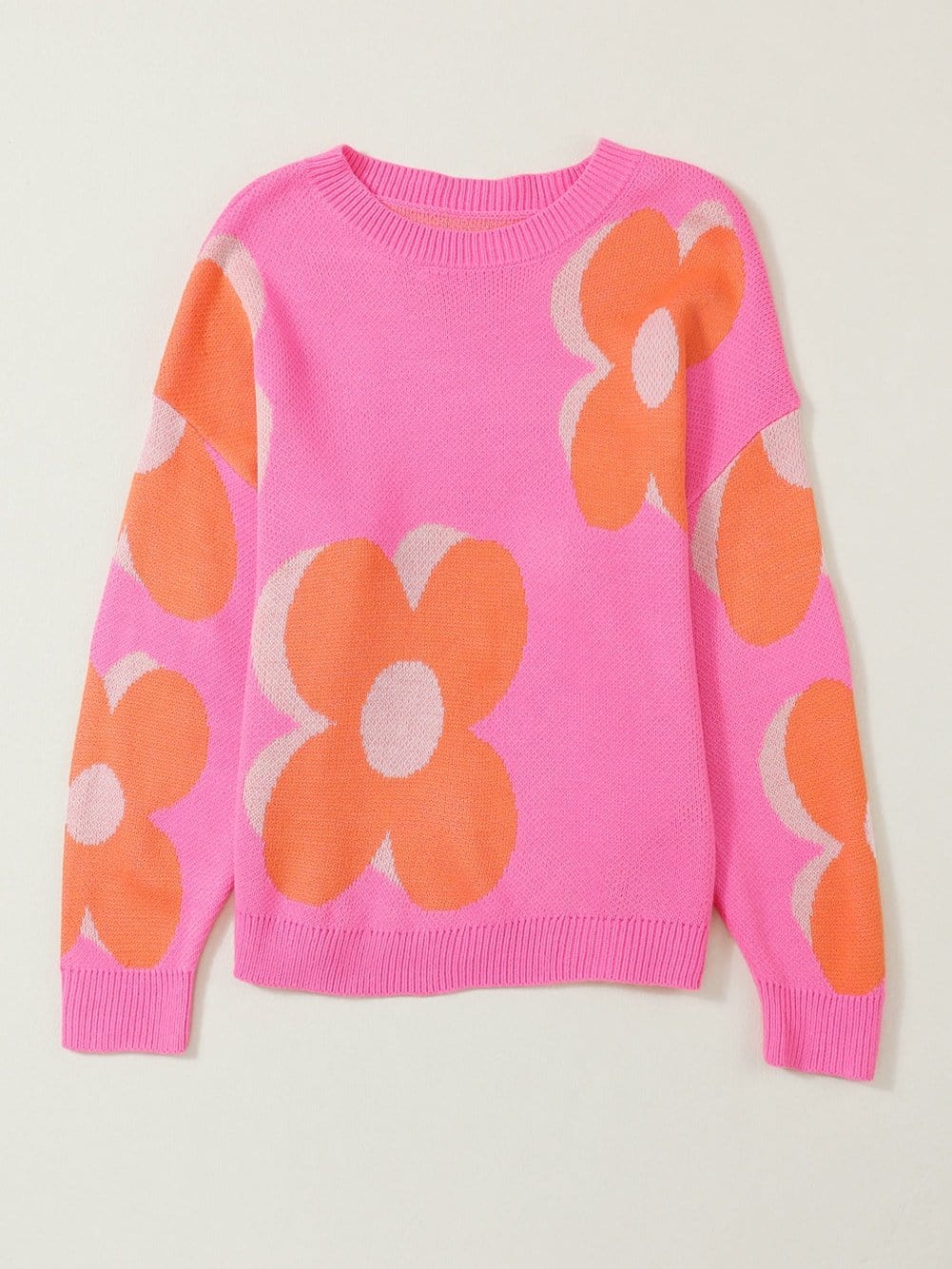 Pretty Floral Knit Sweater