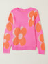 Pretty Floral Knit Sweater