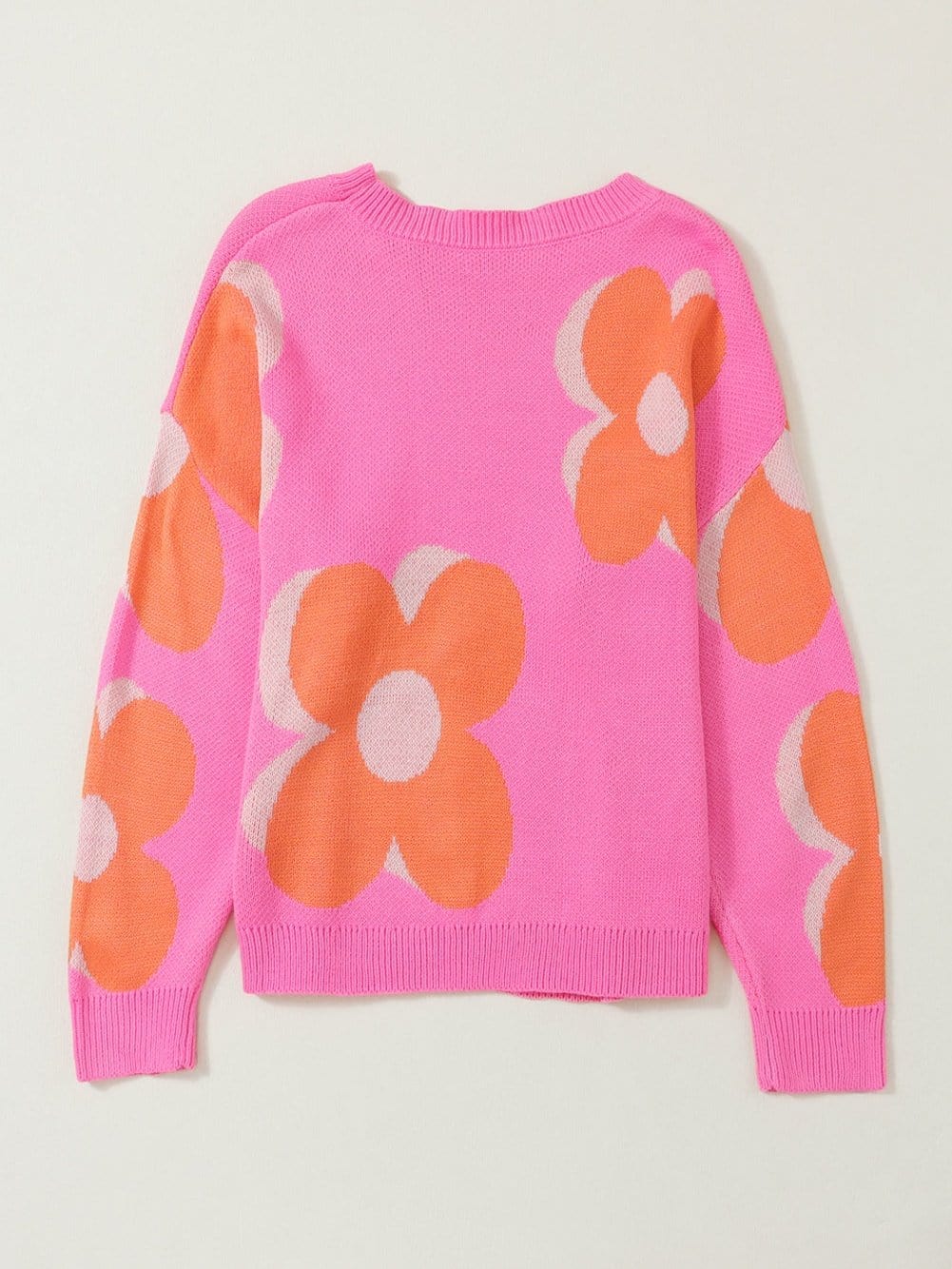 Pretty Floral Knit Sweater