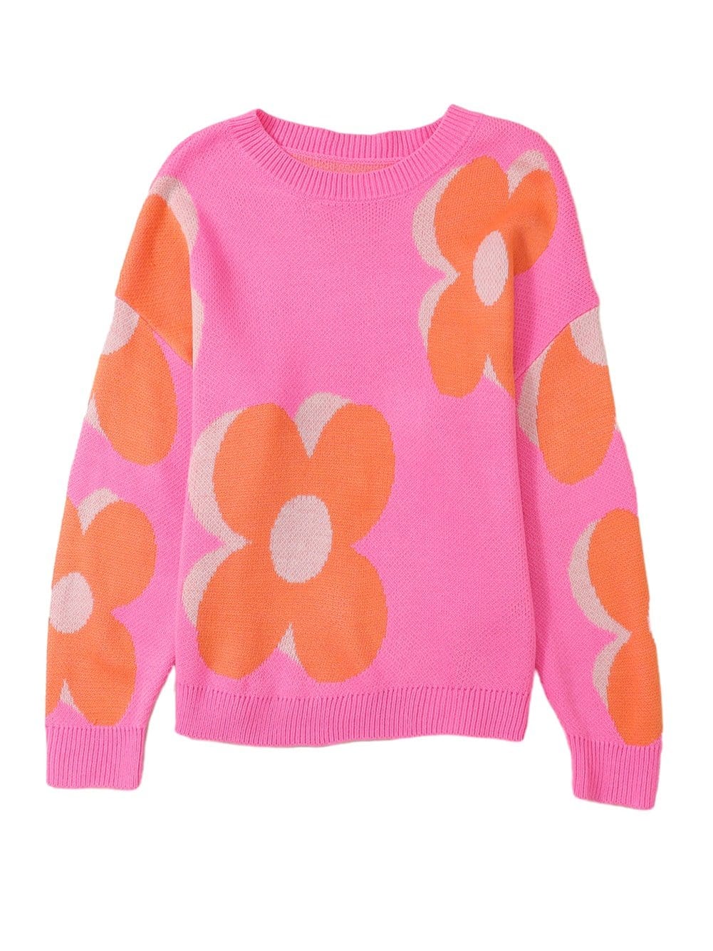 Pretty Floral Knit Sweater