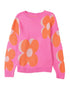 Pretty Floral Knit Sweater