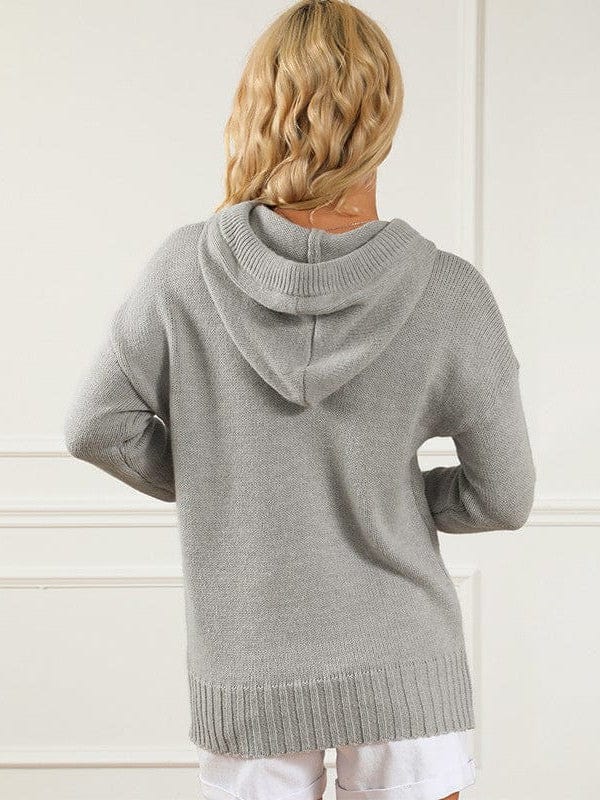 Casual Hooded Knit Sweater