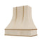 Campana extractora sin terminar con frente curvo y flejes de latón: anchos disponibles de 30", 36", 42", 48", 54" y 60"