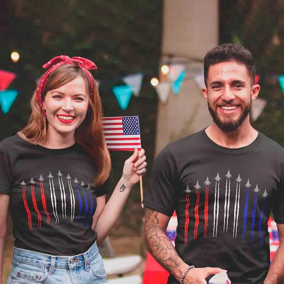Air Force Flyover Red White And Blue Adult T-shirt