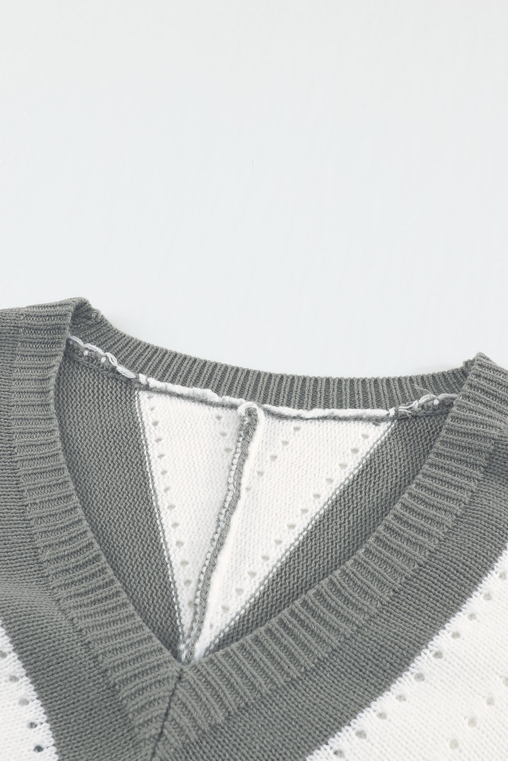 Geometric Pattern V-Neck Top