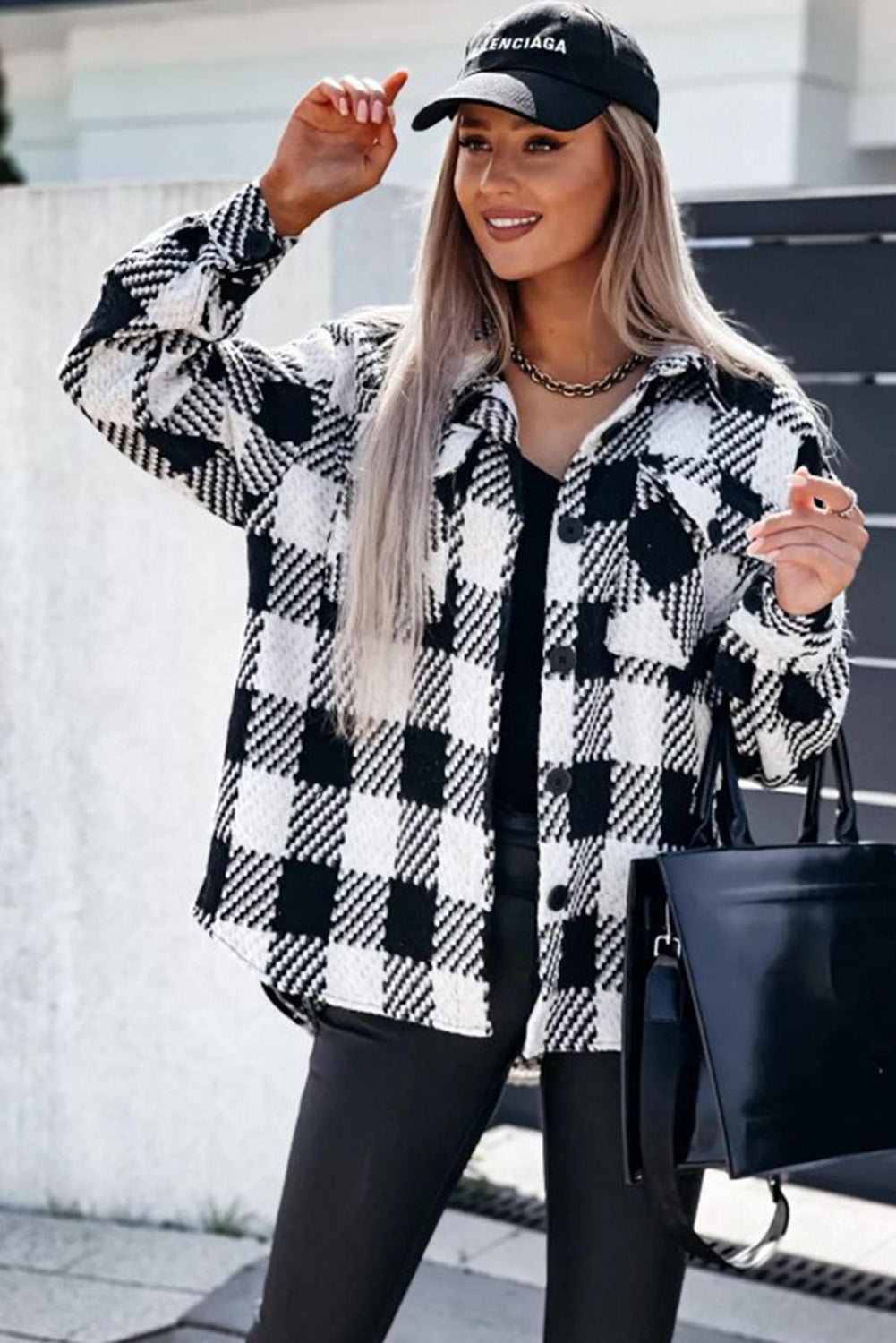 Black and White Glen Plaid Jacket