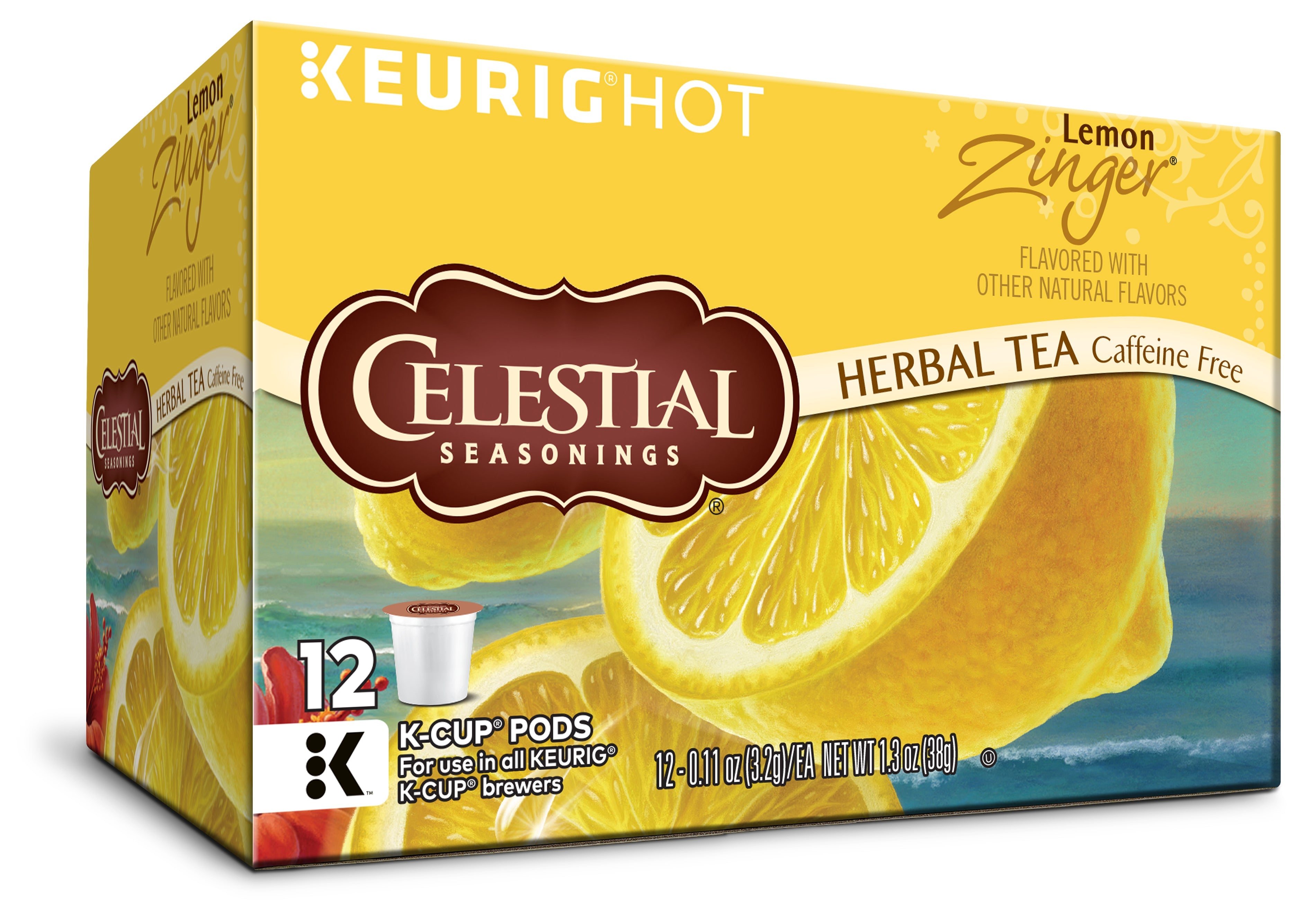 Celestial Seasonings Lemon Zinger Té de hierbas en cápsulas, paquete de 6 o 12