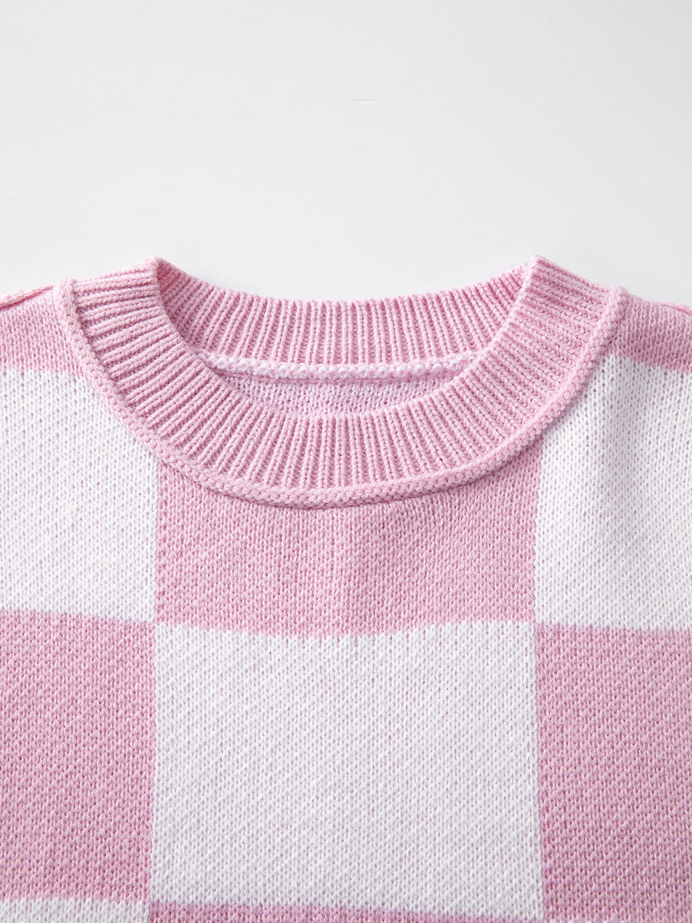 Women's Plus Size Checkered Knit Sweater