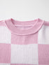 Women's Plus Size Checkered Knit Sweater