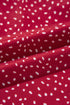 Fiery Red Dotted Ruffle Sleeve Crew Neck Ruched Blouse