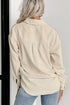 Long-Sleeve Corduroy Button-Down Shirt with Houndstooth
