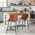 Colección de asientos industriales de piel sintética Xuma Urban (silla de comedor o taburete de bar), juego de 2