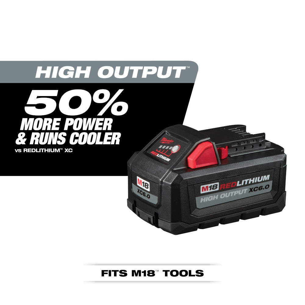 Paquete de baterías Milwaukee 48-11-1862 M18™ REDLITHIUM™ HIGH OUTPUT™ XC de 6,0 Ah (2 piezas)