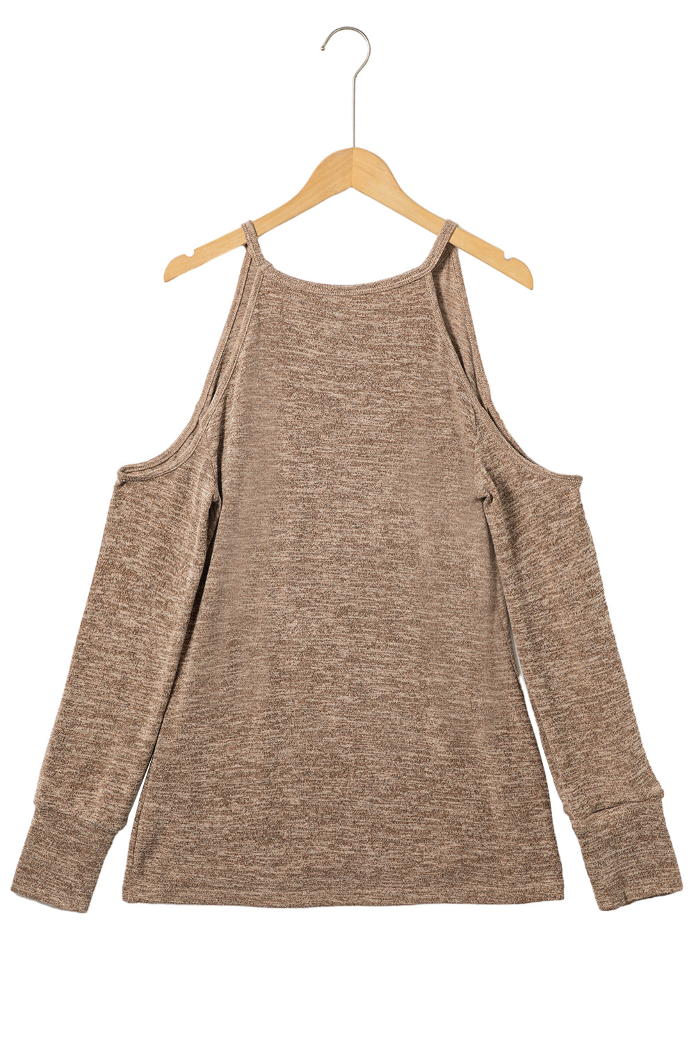 Open Shoulder Distressed Long Sleeve Top