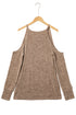 Open Shoulder Distressed Long Sleeve Top