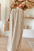 Striped Wide Leg Pants with Drawstring