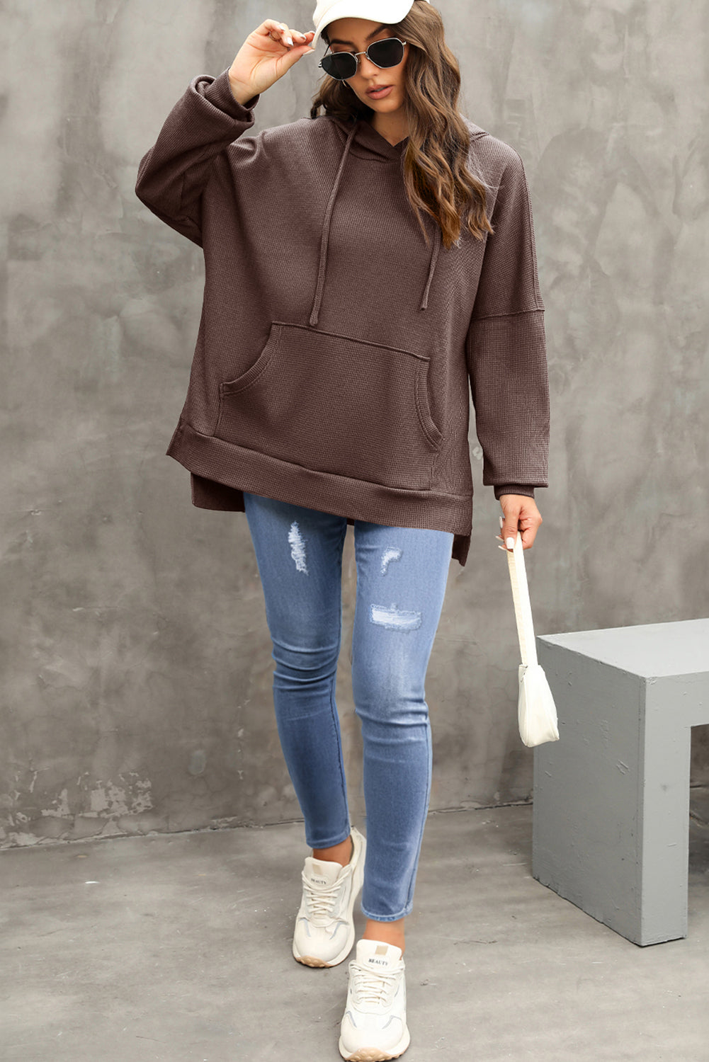 Versatile Waffle Knit Hoodie