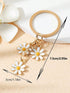 Dainty White Daisy Keychain Decor