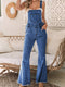 Wide Leg Denim Overalls