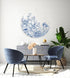 Dark Blue Flowers Printed Transparent Acrylic Circle
